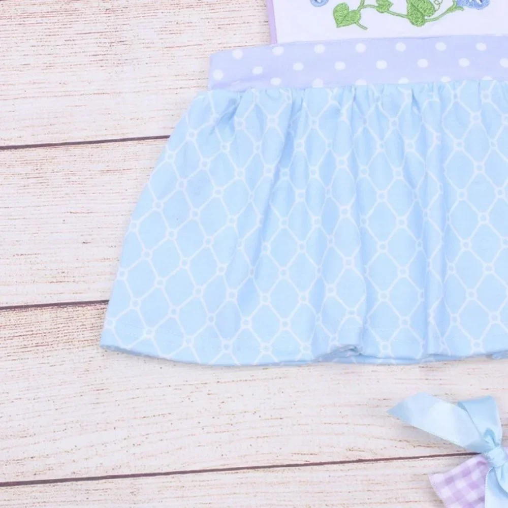 Boutique Girls Flower Tunic Dress & Ruffle Shorts Outfit